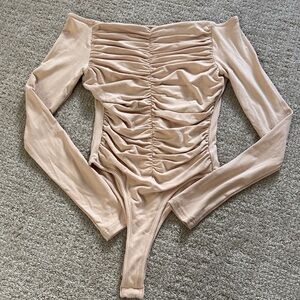 Brand New/Never Wore Amazon Ruched Long Sleeve Bodysuit
